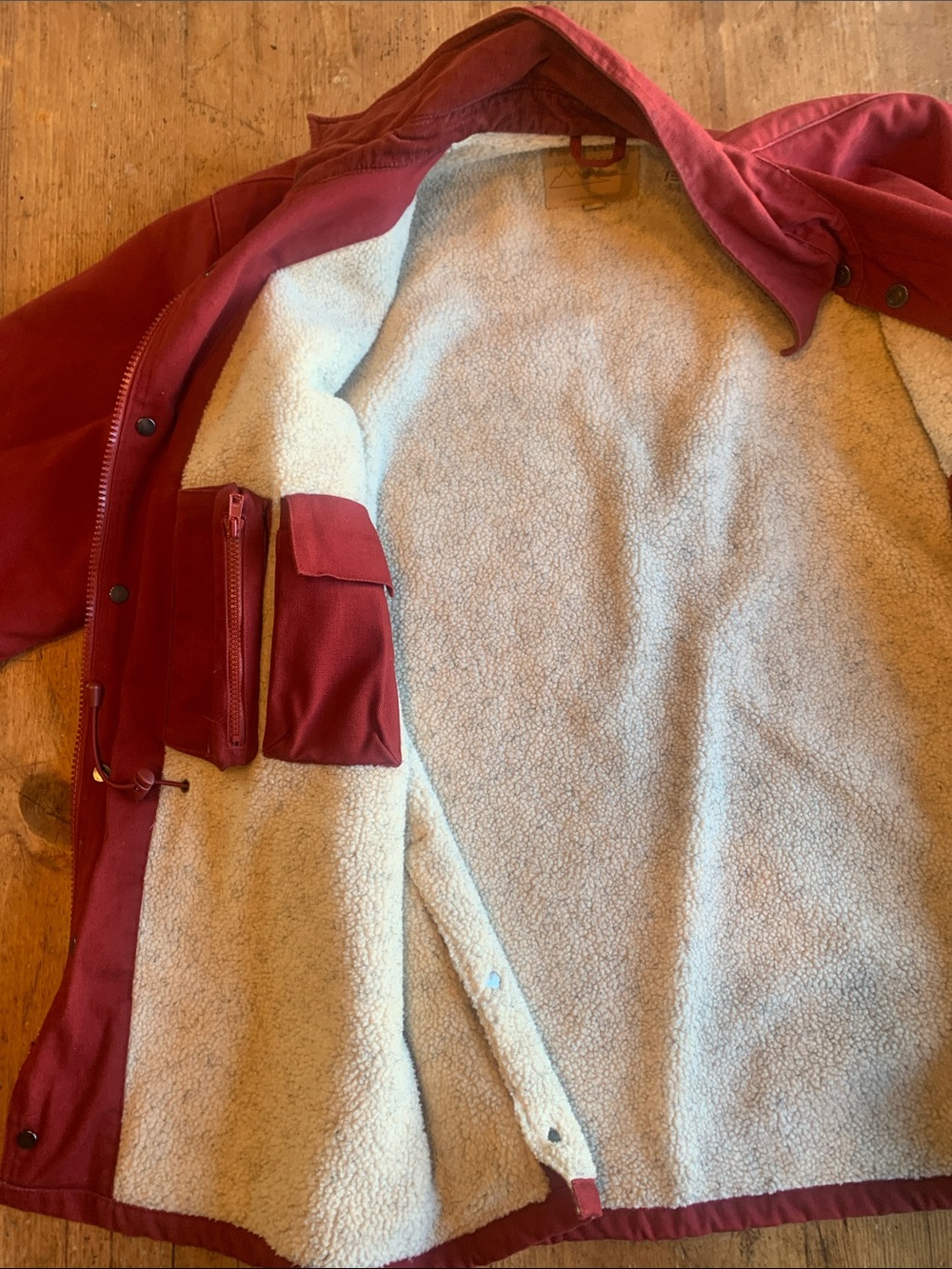 Men's Red Military-Style Field Jacket - Picture 9 of 16